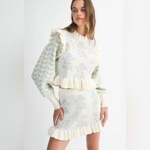 MABLE “Hannah” Chic Cream Skirt Set